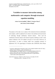 Variables to measure interaction among mathematics and computer through structural equation modeling