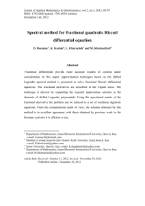 Spectral method for fractional quadratic Riccati differential equation Abstract
