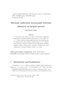 Harmonic multivalent meromorphic functions defined by an integral operator