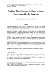 Nonlinear Time-Dependent Soil Behavior due to Construction of Buried Structures Abstract