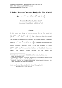    Efficient Reverse Converter Design for Five Moduli