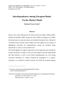 Interdependences among European Banks Via the Market Model ,