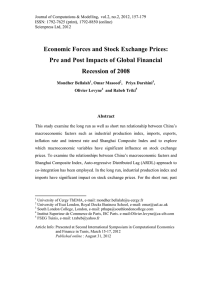 Economic Forces and Stock Exchange Prices: Recession of 2008