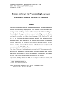 Domain Ontology for Programming Languages Abstract