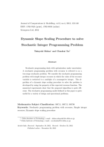 Journal of Computations &amp; Modelling, vol.2, no.4, 2012, 133-148