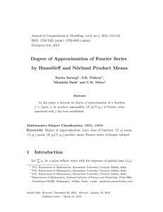 Journal of Computations &amp; Modelling, vol.3, no.1, 2013, 145-152