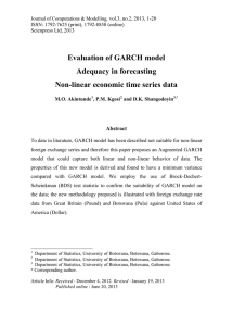 Evaluation of GARCH model Adequacy in forecasting Non-linear economic time series data