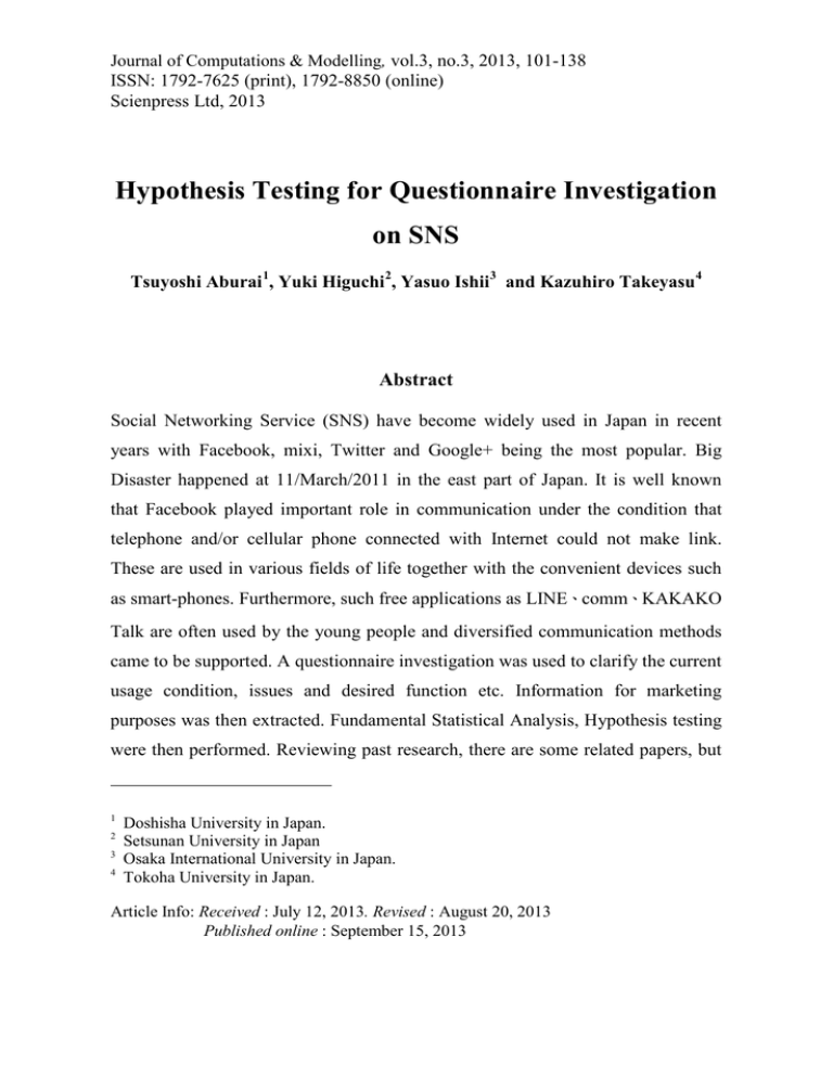 hypothesis on questionnaire