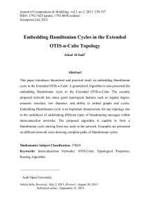 Embedding Hamiltonian Cycles in the Extended OTIS-n-Cube Topology Abstract