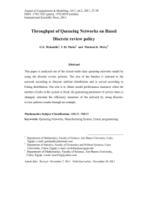 Throughput of Queueing Networks on Based Discrete review policy Abstract