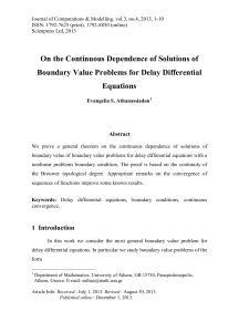 On the Continuous Dependence of Solutions of Equations
