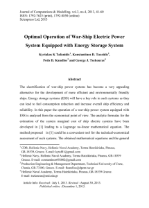 Optimal Operation of War-Ship Electric Power Abstract