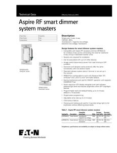 Aspire RF smart dimmer system masters Technical Data Description