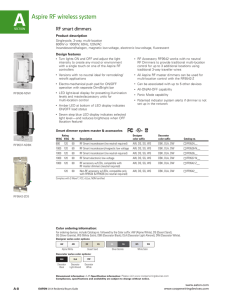 Aspire RF wireless system RF smart dimmers Product description