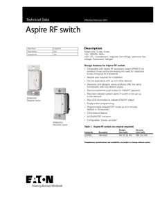 Aspire RF switch Technical Data Description