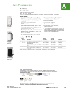 Aspire RF wireless system RF switches Product description