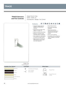 TRACE TRACE Dimmers and Fan Controls Features