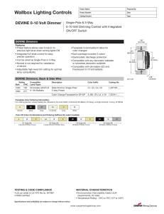 Wallbox Lighting Controls DEVINE 0-10 Volt Dimmer Single-Pole &amp; 3-Way