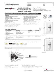 INSTINCT Lighting Controls Commercial Specification Grade Dual Tech Occupancy Sensor