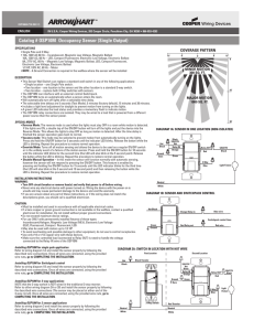 Catalog # OSP10M  Occupancy Sensor (Single Output)