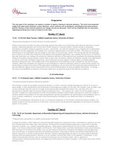 Programme Networks Constrained to Change Workshop 21-23 March 2011