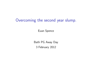 Overcoming the second year slump. Euan Spence Bath PG Away Day