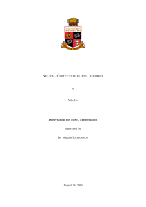 Neural Computation and Memory by Yihe Lu Dissertation for M.Sc. Mathematics