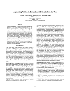 Augmenting Wikipedia-Extraction with Results from the Web