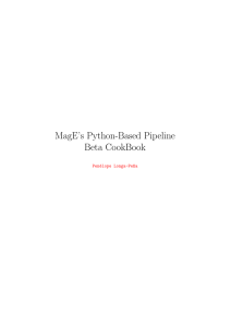 MagE’s Python-Based Pipeline Beta CookBook Pen´ elope Longa-Pe~