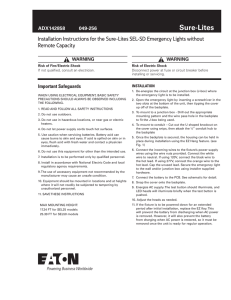 Sure-Lites Installation Instructions for the Sure-Lites SEL-SD Emergency Lights without Remote Capacity ADX142858