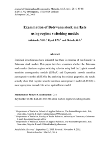 Examination of Botswana stock markets using regime switching models Abstract