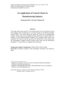 An Application of Control Charts in Manufacturing Industry Abstract