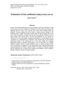 Estimation of Gini coefficients using Lorenz curves Abstract