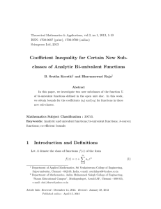 Coefficient Inequality for Certain New Sub- classes of Analytic Bi-univalent Functions