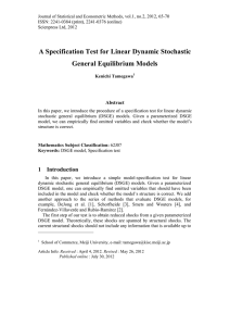 A Specification Test for Linear Dynamic Stochastic General Equilibrium Models Abstract