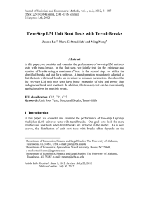 Two-Step LM Unit Root Tests with Trend-Breaks Abstract
