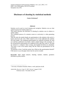 Disclosure of cheating by statistical methods Abstract