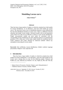 Modelling Lorenz curve Abstract