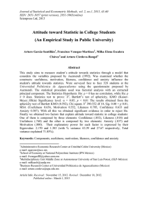 Journal of Statistical and Econometric Methods, vol. 2, no.1, 2013,... ISSN: 2051-5057 (print version), 2051-5065(online)