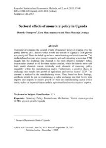 Sectoral effects of monetary policy in Uganda Abstract