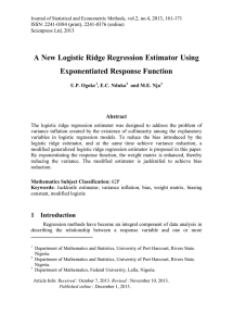 A New Logistic Ridge Regression Estimator Using Exponentiated Response Function