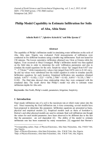 Philip Model Capability to Estimate Infiltration for Solis Abstract