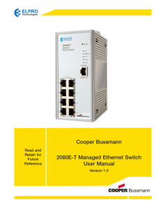 Cooper Bussmann 2080E-T Managed Ethernet Switch User Manual Read and