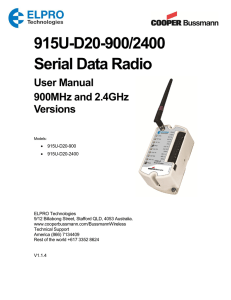 915U-D20-900/2400 Serial Data Radio User Manual 900MHz and 2.4GHz