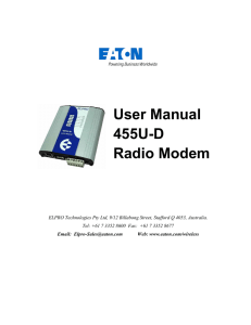 User Manual 455U-D Radio Modem