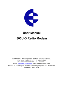 User Manual 805U-D Radio Modem
