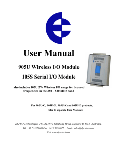 User Manual  905U Wireless I/O Module 105S Serial I/O Module