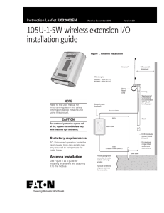 105U-1-5W wireless extension I/O installation guide IL032002EN