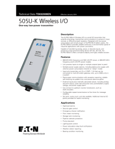 505U-K Wireless I/O TD032009EN One‑way low‑power transmitter Description