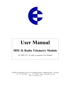 User Manual 505U-K Radio Telemetry Module